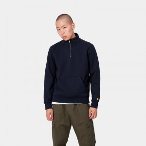 Bluza Carhartt Chase Neck Zip Męskie Czarne | UIJ-791524