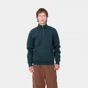 Bluza Carhartt Chase Neck Zip Męskie Paw Niebieskie | FIA-379286