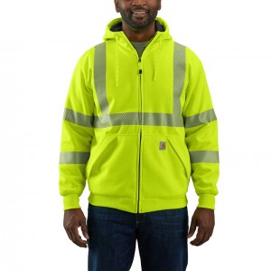 Bluza Carhartt High-Visibility Loose Fit Midweight Thermal-Lined Full-Zip Class 3 Męskie Głęboka Zielone | LHP-178906