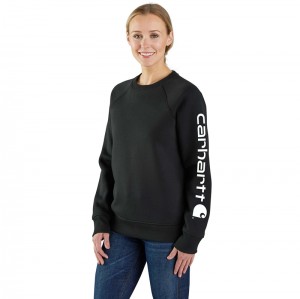 Bluza Carhartt Relaxed Fit Midweight Graphic Crewneck Damskie Czarne | PUF-826749