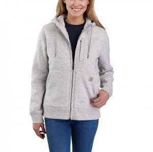 Bluza Carhartt Relaxed Fit Midweight Sherpa-Lined Full-Zip Damskie Szare | KBS-284156