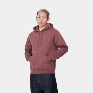 Bluza z Kapturem Carhartt Hooded Chase Męskie Bordowe | NRM-875192