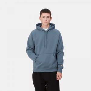 Bluza z Kapturem Carhartt Hooded Chase Męskie Niebieskie | ALM-360841