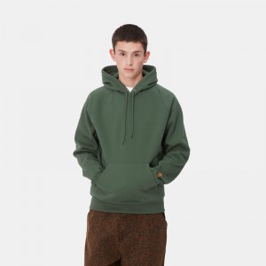 Bluza z Kapturem Carhartt Hooded Chase Męskie Zielone | TAD-075392