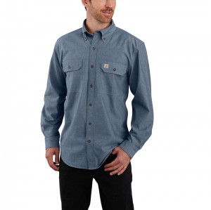 Koszule Carhartt Loose Fit Midweight Chambray Long-Sleeve Męskie Niebieskie | JAX-597148