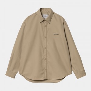 Koszule Carhartt Module Script Męskie Beżowe | MRF-243561