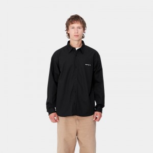 Koszule Carhartt Module Script Męskie Czarne | OPR-975203