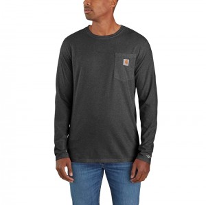 Koszulka Carhartt Force® Relaxed Fit Long-Sleeve Pocket Męskie Ciemny Szare | TZY-924360