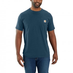 Koszulka Carhartt Force® Relaxed Fit Short-Sleeve Pocket Męskie Niebieskie | SUA-791603