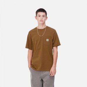 Koszulka Carhartt Pocket Męskie Brązowe | HBL-095861