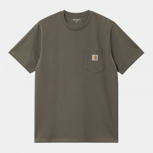 Koszulka Carhartt Pocket Męskie Oliwkowe | QWO-175920