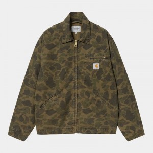 Kurtki Carhartt Duck Detroit Męskie Oliwkowe | PHI-810764