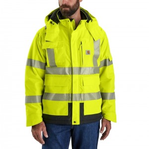 Kurtki Carhartt High-Visibility Waterproof Class 3 Sherwood Męskie Głęboka Zielone | UYQ-359864