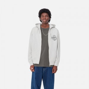 Kurtki Carhartt Hooded Ablaze Męskie Szare | LNJ-261097