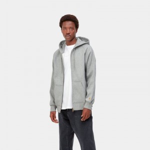 Kurtki Carhartt Hooded Chase Męskie Szare | WIM-783504