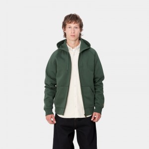 Kurtki Carhartt Hooded Chase Męskie Zielone | LAQ-049371