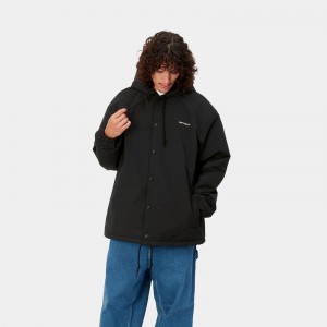 Kurtki Carhartt Hooded Coach Męskie Czarne | TMG-035284