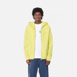 Kurtki Carhartt Hooded Duster Script Męskie Żółte | TFG-709546