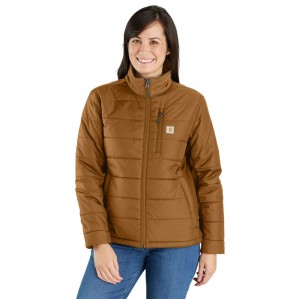 Kurtki Carhartt Lightweight Puffer Damskie Brązowe | QZW-536019