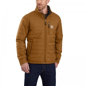 Kurtki Carhartt Rain Defender® Insulated Rain Męskie Brązowe | DLN-762083