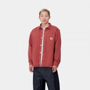 Kurtki Koszulowe Carhartt George Męskie Czerwone | ZUV-892564