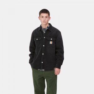 Kurtki Koszulowe Carhartt Harvey Męskie Czarne | CMT-306597