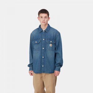 Kurtki Koszulowe Carhartt Harvey Męskie Niebieskie | XWR-023861