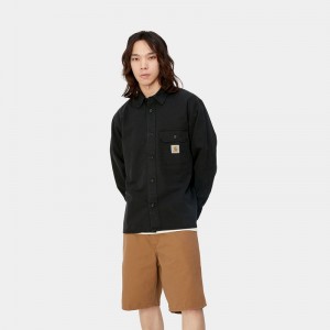 Kurtki Koszulowe Carhartt Reno Męskie Czarne | EUG-290716