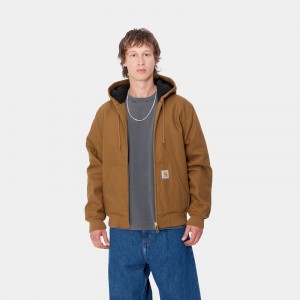 Kurtki Zimowe Carhartt Active Męskie Brązowe | EMQ-586419