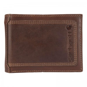 Portfele Carhartt Detroit Passcase Męskie Ciemny Brązowe | TIF-504931