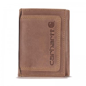 Portfele Carhartt Detroit Trifold Męskie Ciemny Brązowe | FQP-203975