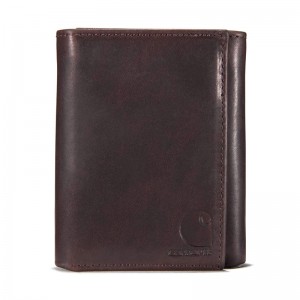 Portfele Carhartt Oil Tan Trifold Męskie Ciemny Brązowe | AXI-419860