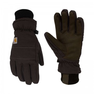 Rękawiczki Carhartt Insulated Duck/Synthetic Leather Knit Cuff Męskie Czarne | KVL-943065