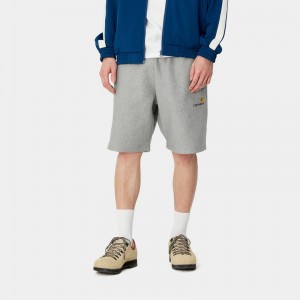 Spodenki Carhartt American Script Męskie Szare | VWZ-387629