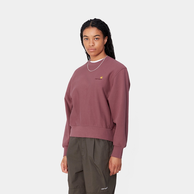 Bluza Carhartt American Script Damskie Fioletowe | AVC-697834