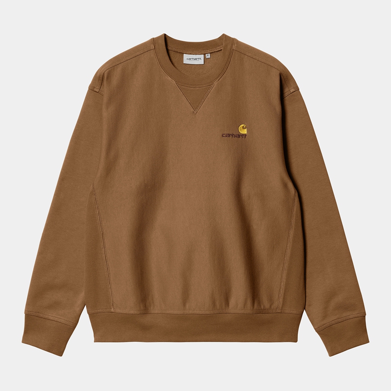 Bluza Carhartt American Script Męskie Brązowe | SHQ-793841