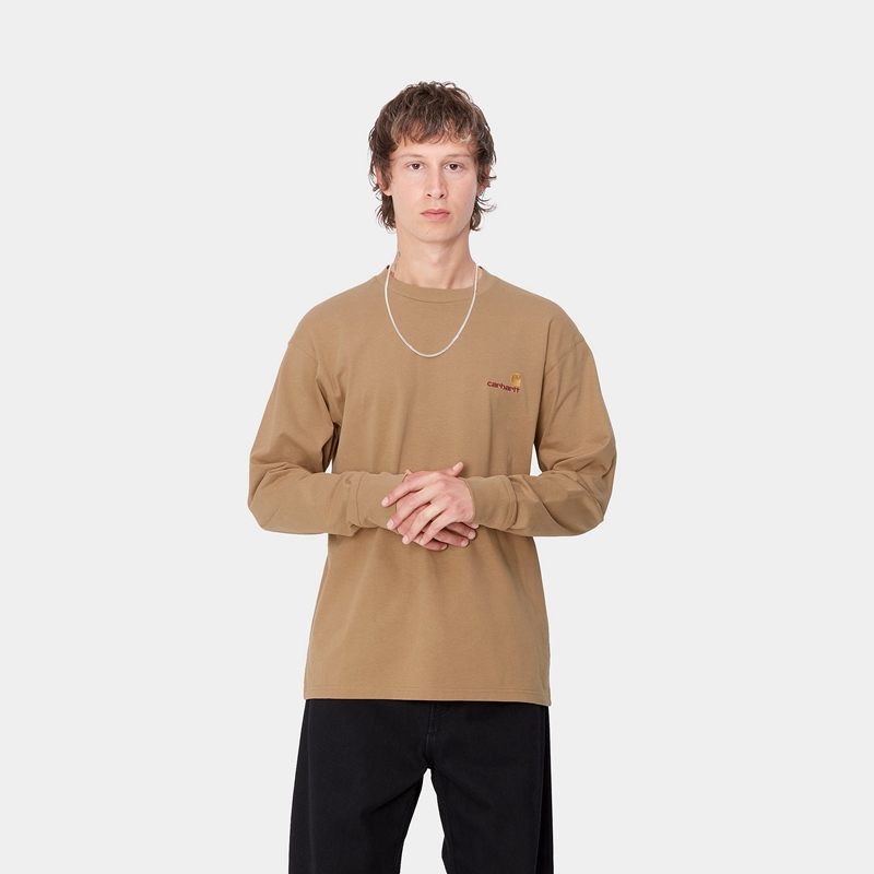 Bluza Carhartt American Script Męskie Brązowe | CNK-374128