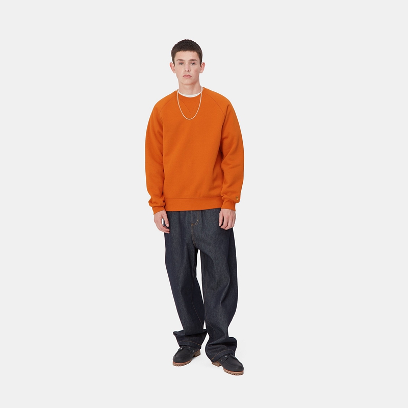 Bluza Carhartt Chase Męskie Pomarańczowe | OZB-689053