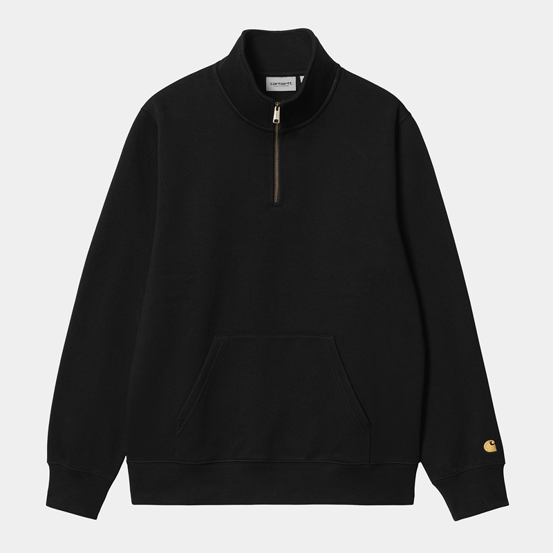 Bluza Carhartt Chase Neck Zip Męskie Czarne | PRM-216947