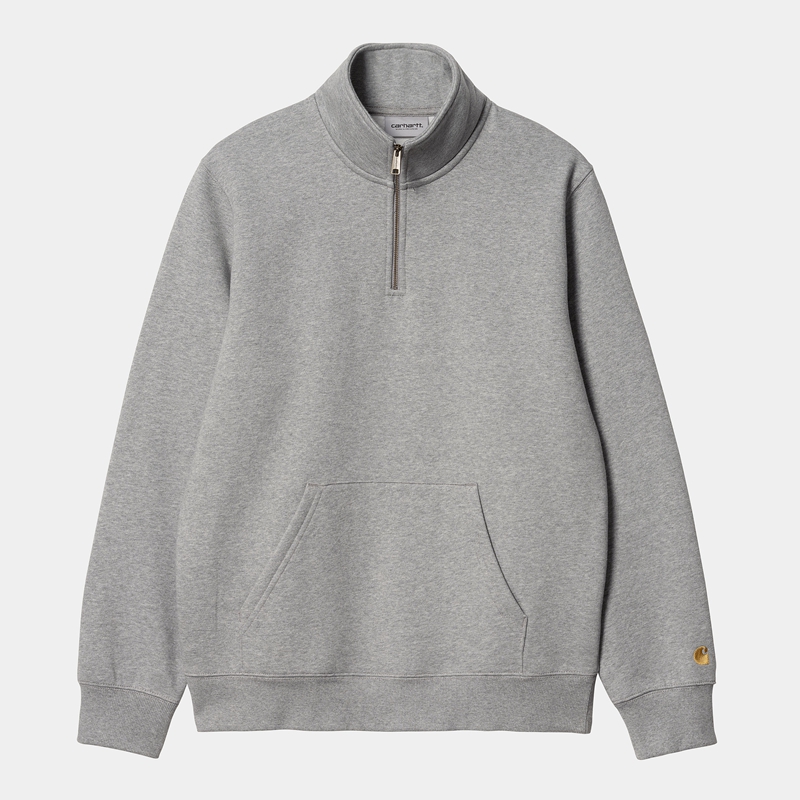 Bluza Carhartt Chase Neck Zip Męskie Szare | HMO-213568