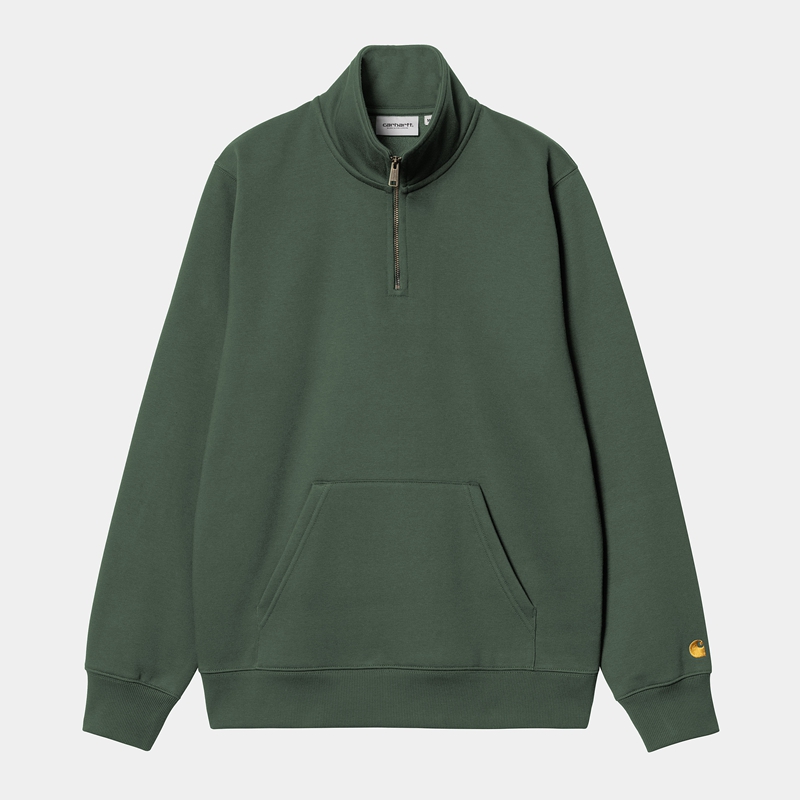 Bluza Carhartt Chase Neck Zip Męskie Zielone | LMP-603597