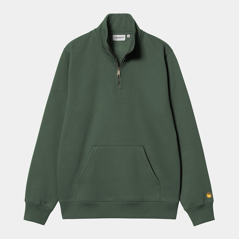 Bluza Carhartt Chase Neck Zip Męskie Zielone | LMP-603597