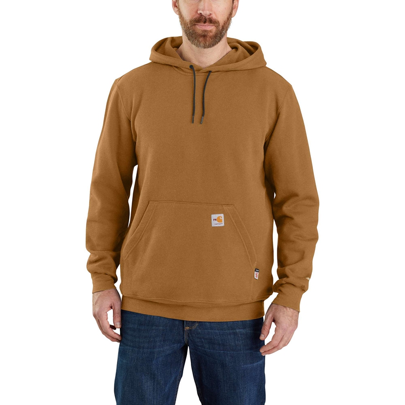 Bluza Carhartt Flame-Resistant Force® Loose Fit Midweight Hooded Męskie Brązowe | MEO-054672