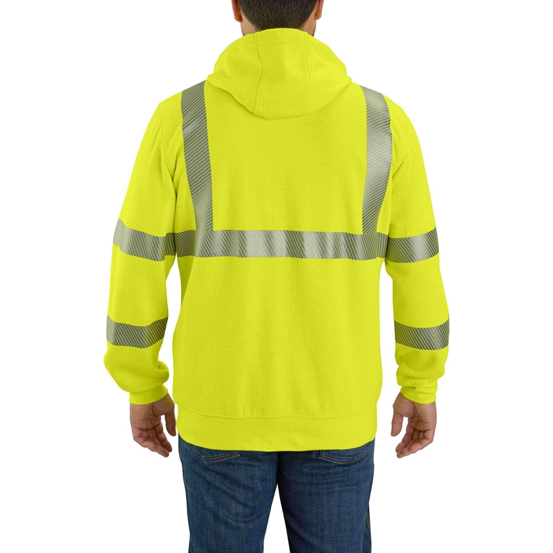 Bluza Carhartt Flame Resistant High-Visibility Force Loose Fit Midweight Full-Zip Class 3 Męskie Głęboka Zielone | JYZ-913586