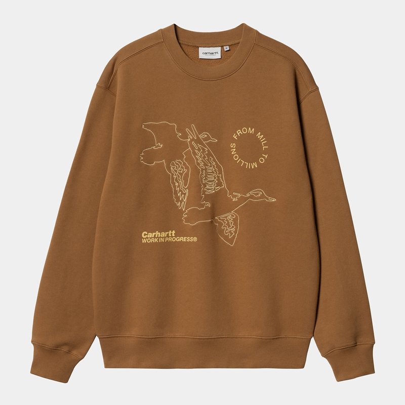 Bluza Carhartt Flying Ducks Męskie Brązowe | ZCH-159864