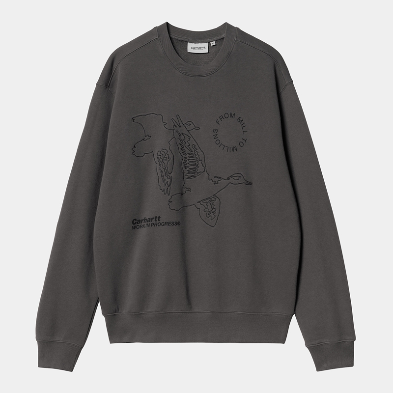 Bluza Carhartt Flying Ducks Męskie Ciemny Szare | NBW-817402