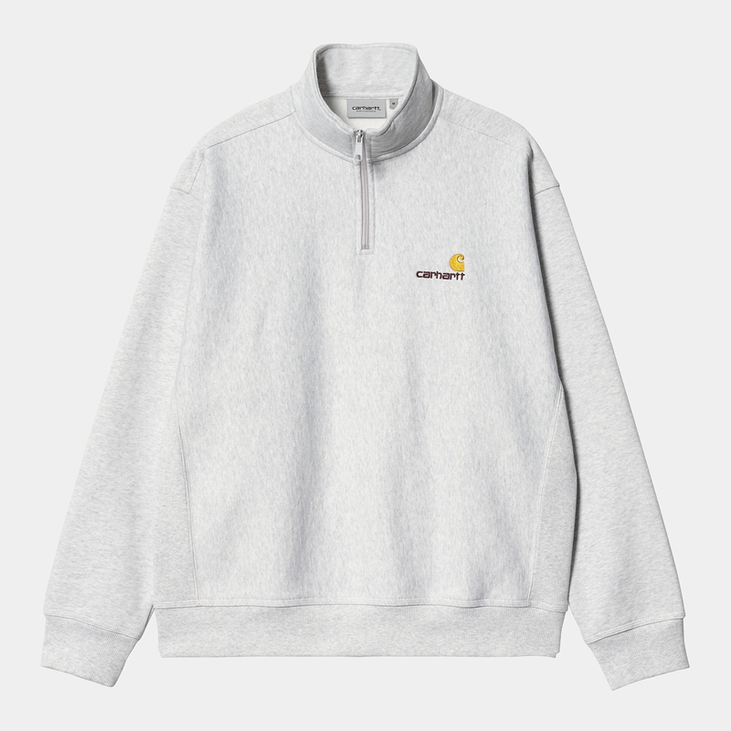 Bluza Carhartt Half Zip American Script Męskie Szare | BRP-634019