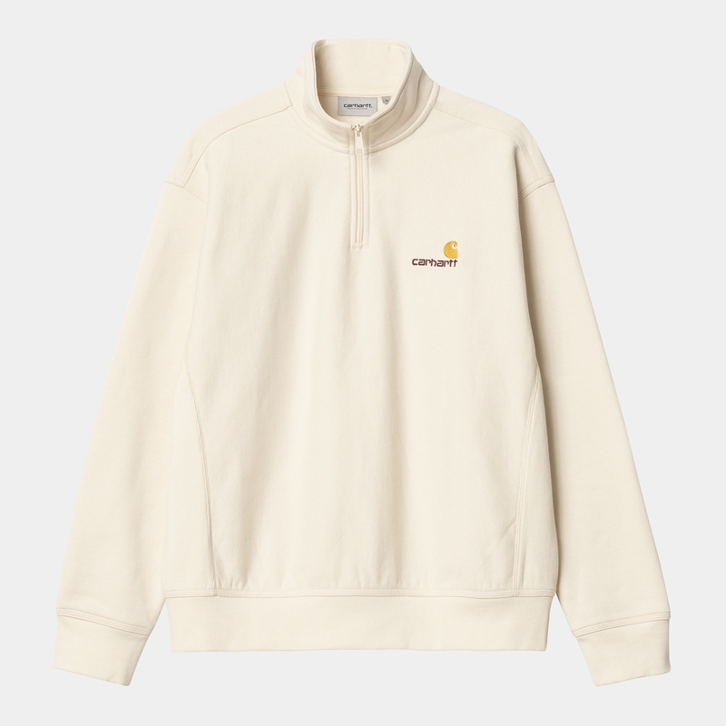 Bluza Carhartt Half Zip American Script Męskie Kremowe | KNY-178302