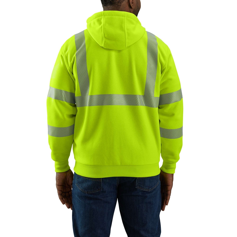 Bluza Carhartt High-Visibility Loose Fit Midweight Thermal-Lined Full-Zip Class 3 Męskie Głęboka Zielone | LHP-178906