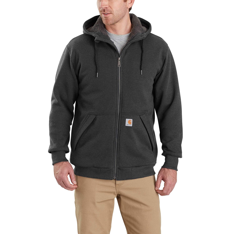 Bluza Carhartt Rain Defender® Relaxed Fit Midweight Sherpa-Lined Full-Zip Męskie Ciemny Szare | PNQ-680719